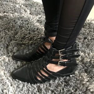 Strappy Ankle “Coachella Style” Ankle Boots -Black